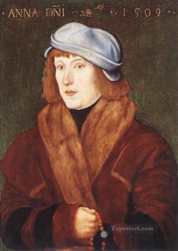  Portrait Art - Portrait Of A Young man With A Rosary Renaissance painter Hans Baldung
